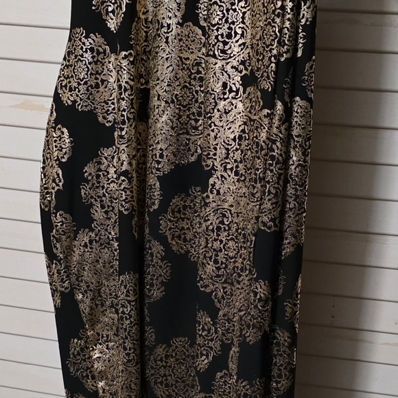 Roaman's Black and Gold Wide Leg Pants - Picture 3 of 5